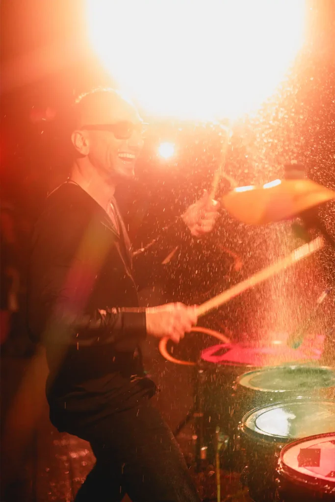 High energy performance with percussion at sonara camp