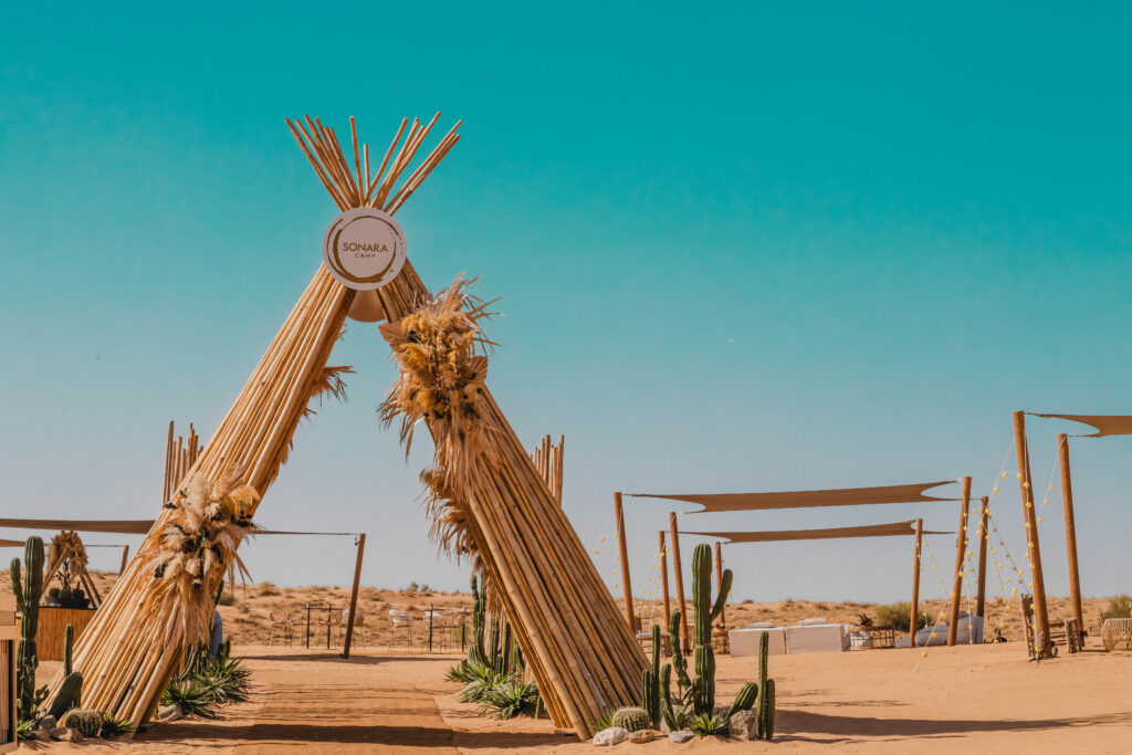 Sonara Camp at sunset. 
