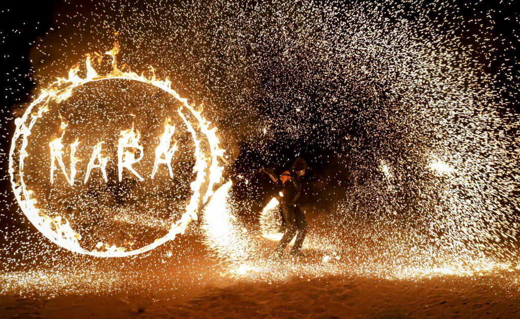 The Charcoal Cage segment of the Signature Sonara fire show in Dubai.